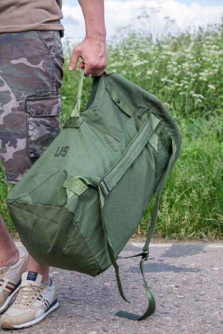 Rothco Double Strap Duffle Bag Durable Military Canvas Gear  Green Bag
