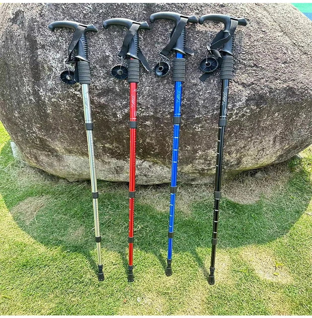 Super Bright Flashlight Portable Anti-Shock Trekking Pole – Durable One-Piece Hiking Stick with Built-in Light