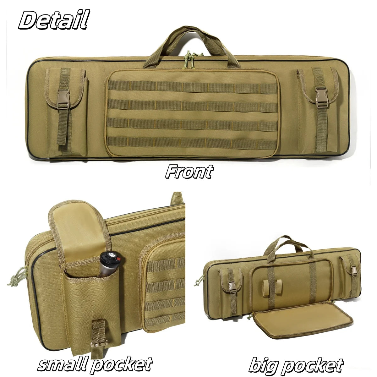 Tactical Double Long Rifle Case with Bullet Shoulder Strap – 36" Pistol & Rifle Gun Bag