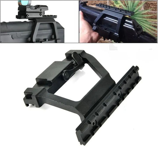 Saiga 223 rail mount, metal top rail mount, Russian Saiga scope mount, side rail lock mount, QD rail mount, 20mm picatinny mount, rifle scope mount Pakistan, tactical rail mount, quick detach mount, Saiga 223 optics mount
