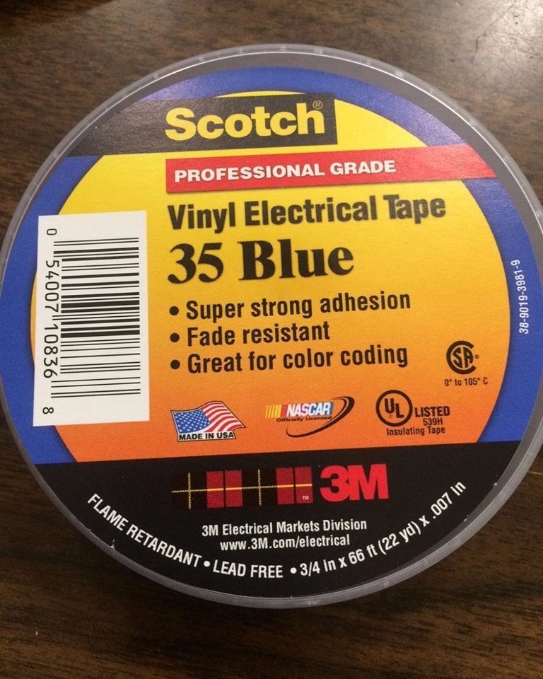 Scotch 3M 35 vinyl electrical tape blue