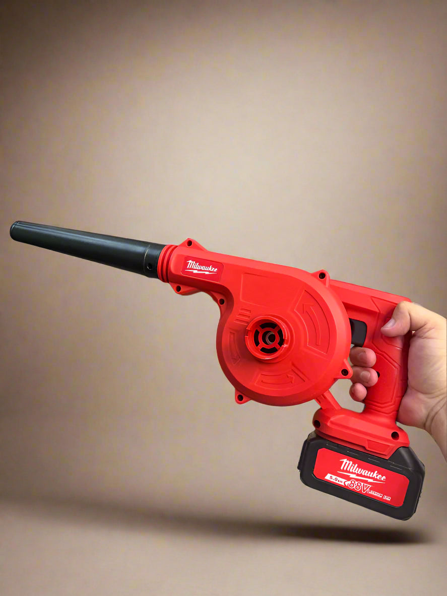 Side view of Milwaukee 88V air blower – ideal for yard, patio, and garage debris removal