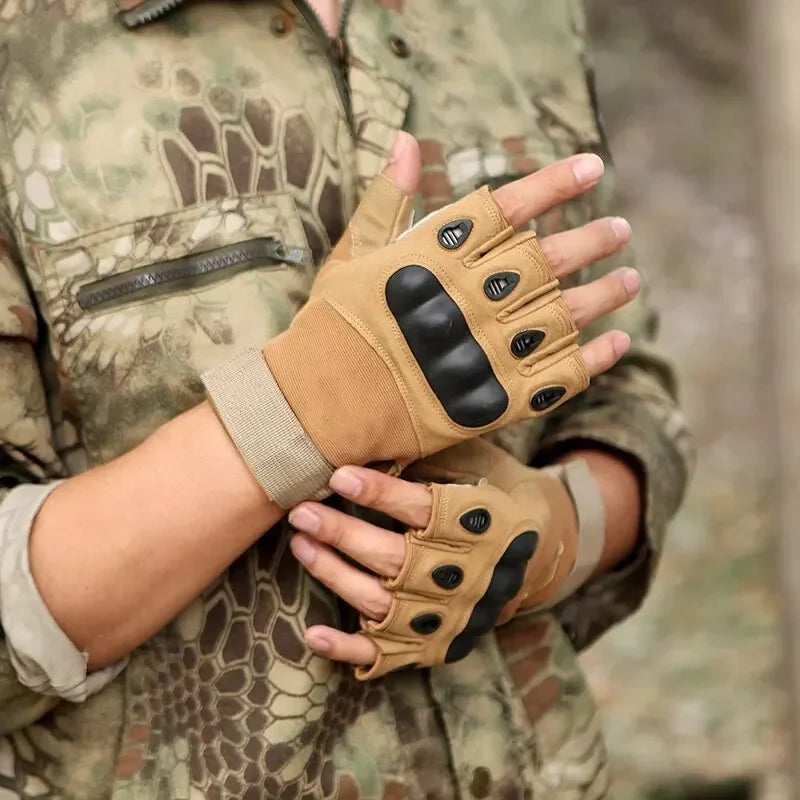 Tactical Protective Half Finger Gloves Outdoor Bike Fitness gym gloves