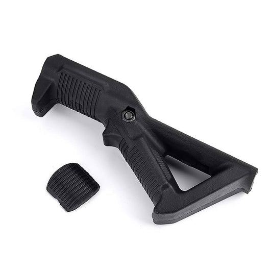 angled fore grip, nylon fore grip, triangle front grip, 20mm picatinny rail grip, picatinny rail foregrip, tactical foregrip Pakistan, rifle grip accessory, firearm grip Pakistan, weapon stability grip, lightweight foregrip, durable rifle grip, shooting accessories Pakistan, firearm upgrade
