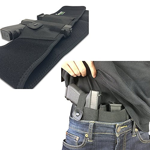 belly band holster, concealed carry holster, spare magazine pouch, license pouch holster, pistol belly band, adjustable belly band, concealed carry Pakistan, tactical belly band, gun holster with mag pouch, firearm license pouch, belly band pistol holster
