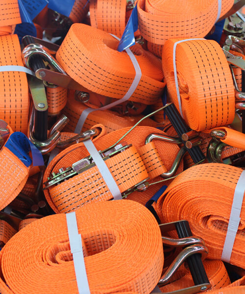 cargo control strap, ratchet lashing strap, 4x4 cargo strap, load restraint strap, 25mm ratchet strap, bright orange lashing strap, heavy duty cargo strap, truck cargo strap Pakistan, ratchet tie down strap, cargo securing strap
