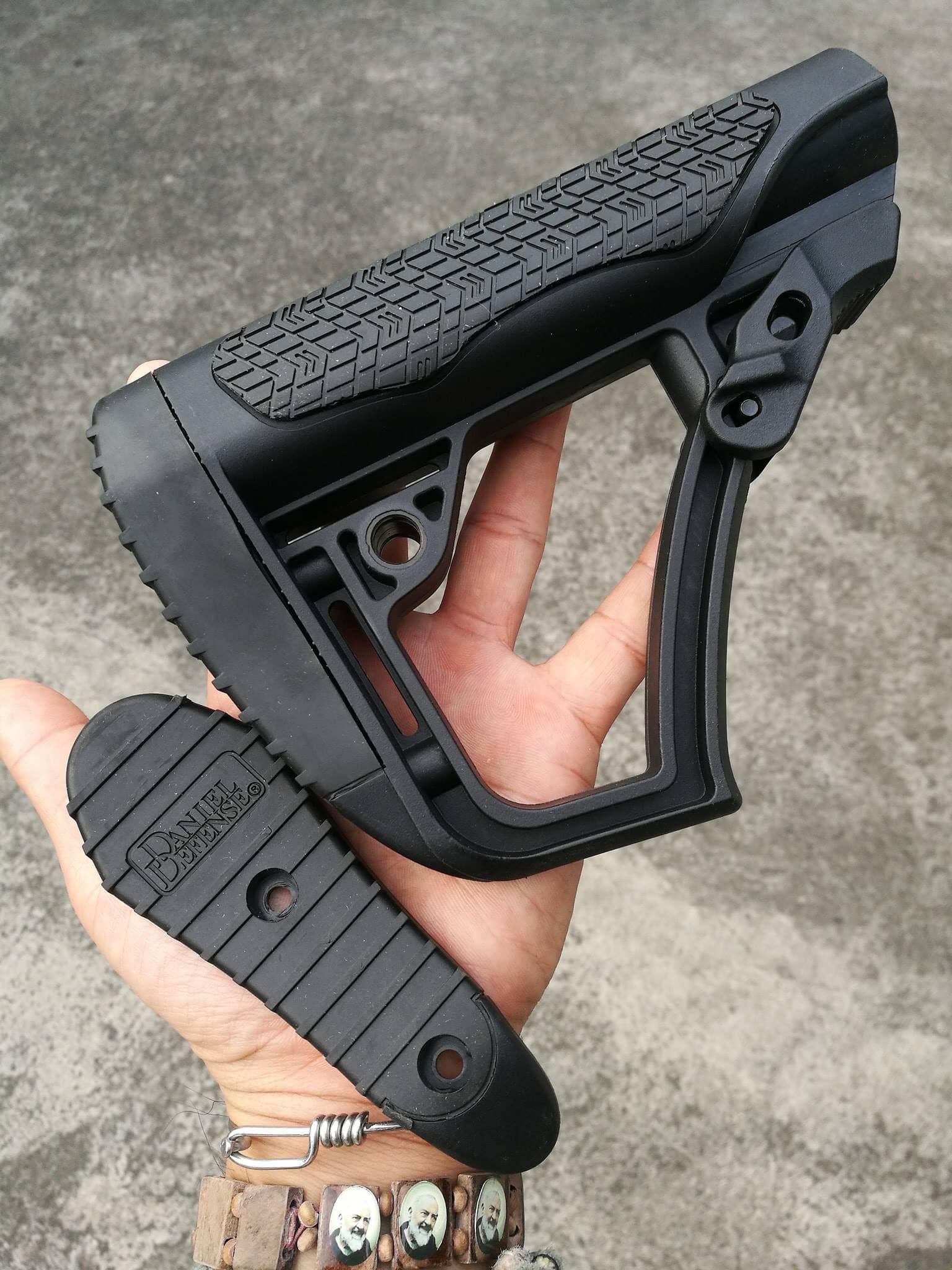 compatible rifle stock accessory in tan color