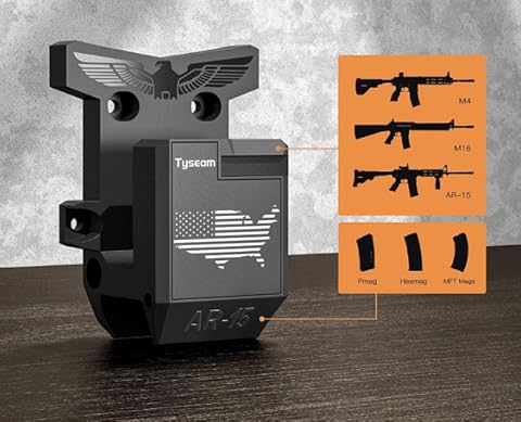 Rifle Wall Mount + PMAG – AR-15 Rifle Holder for Wall, Garage, or Gun Room | Secure Storage for .223/5.56 Rifles