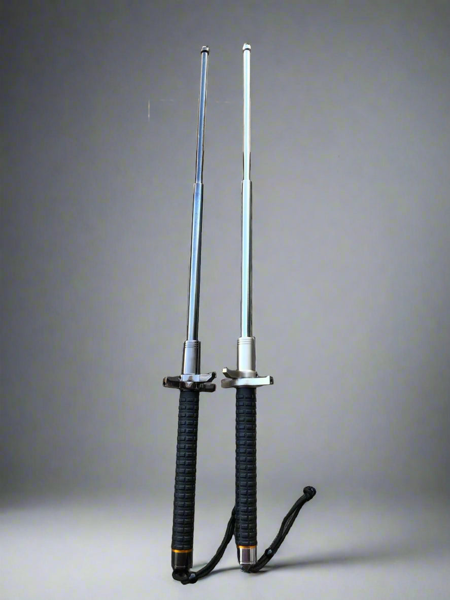 Extendable Telescopic Baton – 32-Inch Self-Defense Tool, Silver Finish