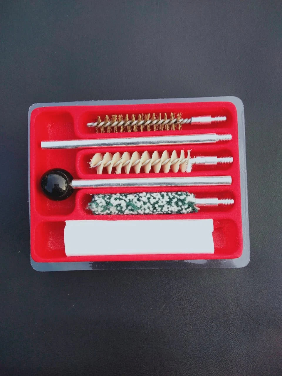 firearm cleaning kit, cleaning kit with brass rods, firearm maintenance tools, multi-purpose cleaning kit, gun brush kit, cleaning patches for guns, rifle cleaning kit, pistol cleaning tools, equipment cleaning kit, brush and rod kit for firearms
