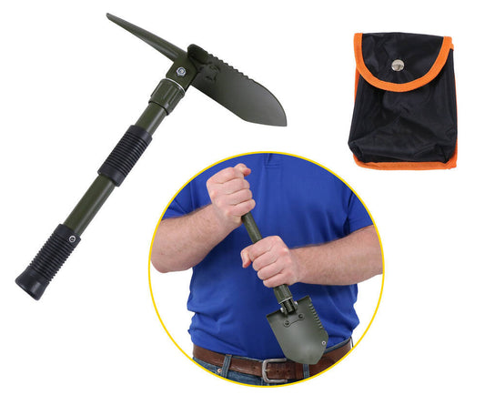 multifunctional folding shovel, outdoor survival shovel, portable digging tool, camping folding shovel, military-grade shovel, compact shovel for backpacking, sapper shovel for survival, outdoor digging and survival tool, versatile folding shovel, survival gear Pakistan
