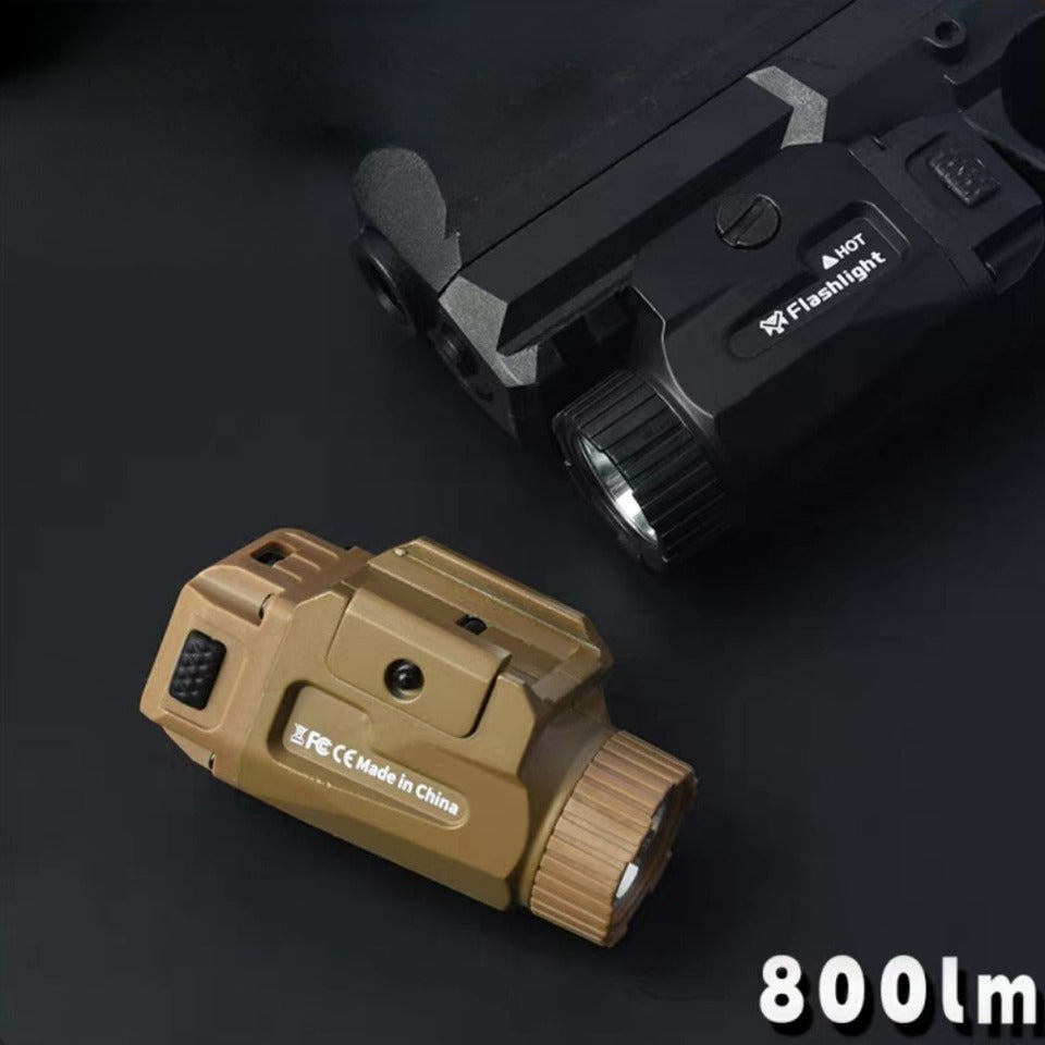 Mini Gun Light 800 Lumens Pistol Tactics Flashlight Rechargeable LED Torch for Outdoor Hunting Shooting Fit 20mm Rail Airsoft -