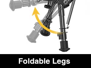 6-9" Adjustable Rifle Bipod Compatible With Picatinny Rail Mount