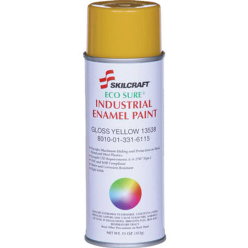 ECO-SURE Industrial Enamel Aerosol Paints , Military Surplus Desert Tan, Flat Grey, Green, Yellow