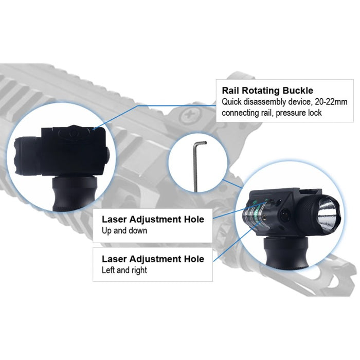 3-In-1 Tactical Foregrip with Flash Light & Laser