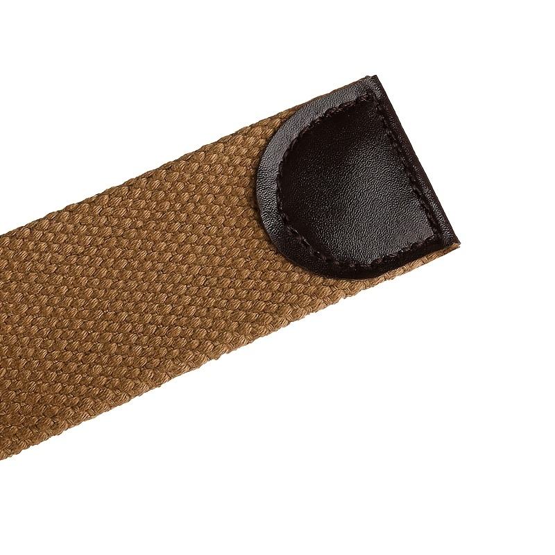 Men's Inner Waist Belt Polyester Cotton Zinc Alloy Automatic Buckle Leather Edging Wear