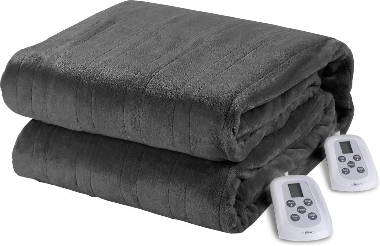 UTOPIA Electric Blanket King Size with Dual Control, Auto Shut Off, Grey