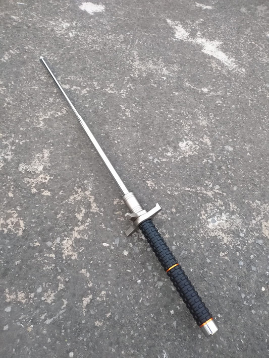 silver telescopic baton extendable to 32 inches