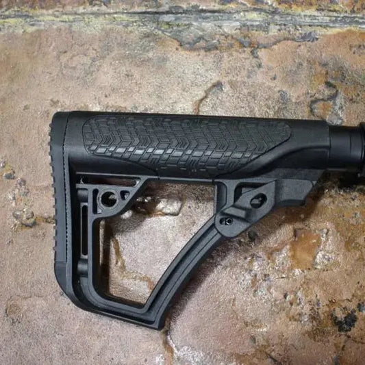 tan adjustable rifle stock for AR-15 style platform