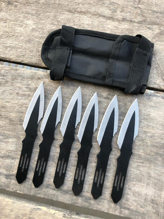 throwing knives set, throwing knives with pouch Pakistan, 6-piece throwing knives, stainless steel throwing knives, tactical throwing knives, knife throwing set Pakistan, portable throwing knives for outdoor use, throwing knives for target practice, recreational throwing knives

