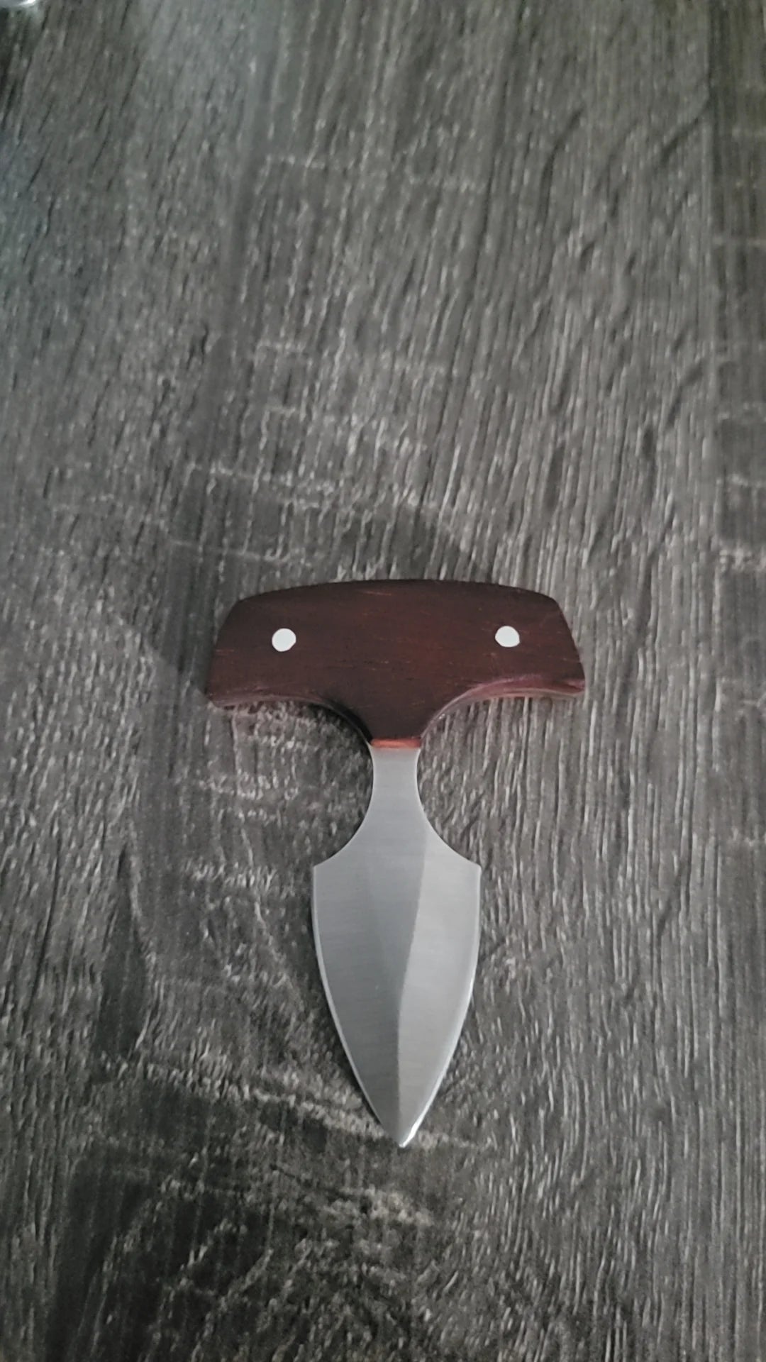 Wood Handle Push Dagger w/ Sheath