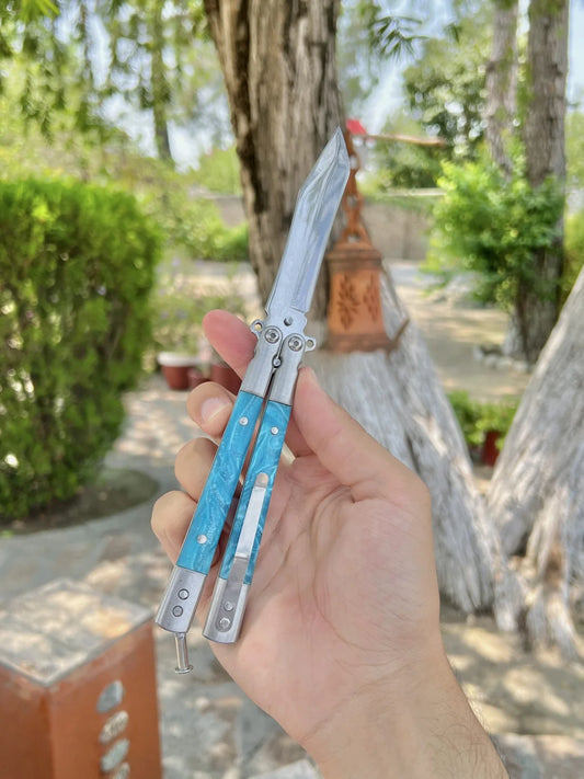 Blue Butterfly Knife
